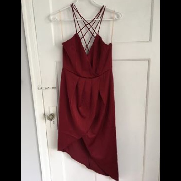 Gorgeous Burgundy Satin Dress - Picture 2 of 4